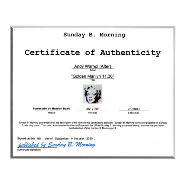 ポスター アート Sunday B Morning ゴールデンマリリン 限定2000枚