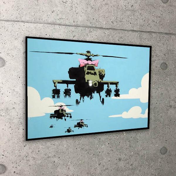 額装済/30%OFF/Helicopters/バンクシー : azポスター - 通販 - Yahoo