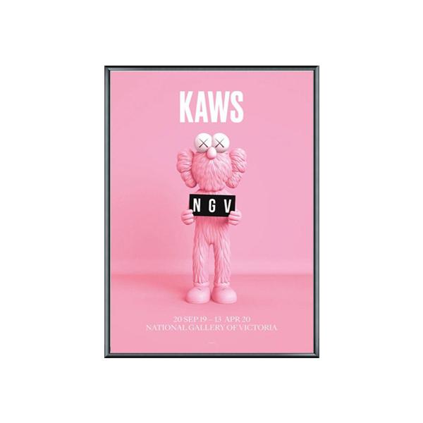 額装品/KAWS BFF PINK NGV カウズ/インテリア/アート KAWS BFF PINK NGV/カウズ/フレーム額装 : azポスター - 通販