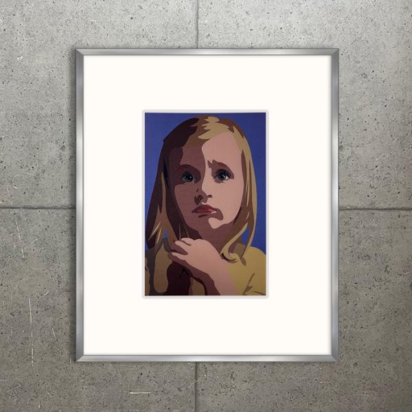 限定マット額装品/Sissi looking/ジュリアン・オピー 限定マット額装品/Julian Opie【Sissi looking upwards 2015