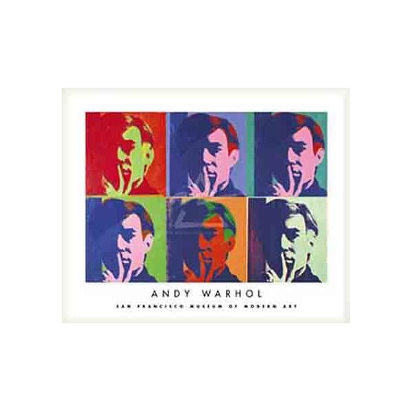 ポスター アート A Set of Six Self Portraits 1967（アンディ ウォーホル） 額装品 ウッドベーシックフレーム