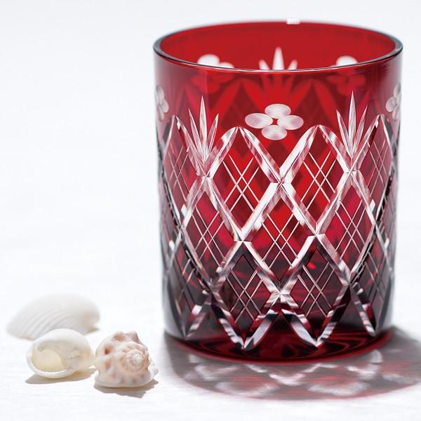 江戸切子 小花剣矢来紋 ロックグラス 赤 42 509 94 509 15 生活雑貨のお店 イロドリ 通販 Yahoo ショッピング