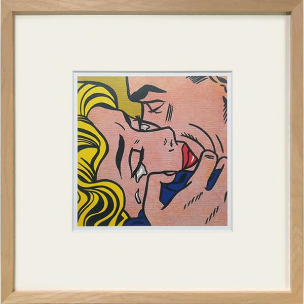 ポップアートフレーム ロイ・リキテンスタイン (キス V) Kiss 複製画 Roy Lichtenstein ロイ・リキテンシュタイン アートフレーム Kiss V