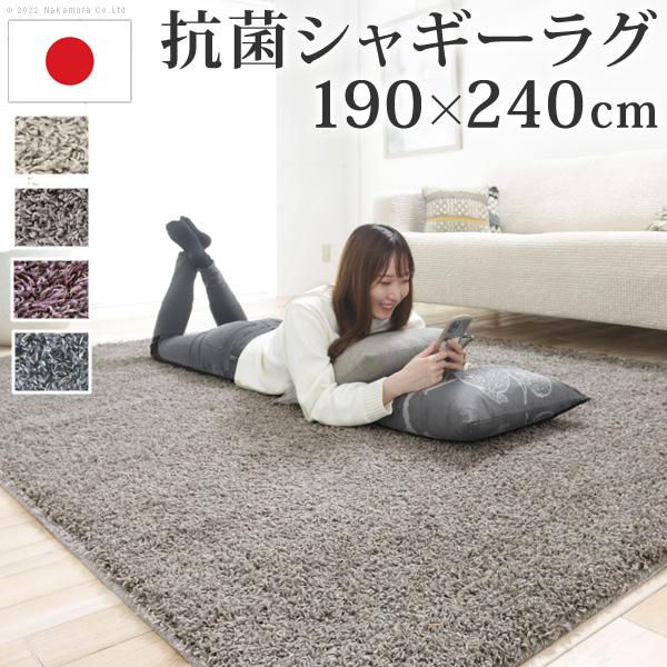 ラグカーペット 長方形 抗菌シャギーラグ-アイラ 190x240cm リビング
