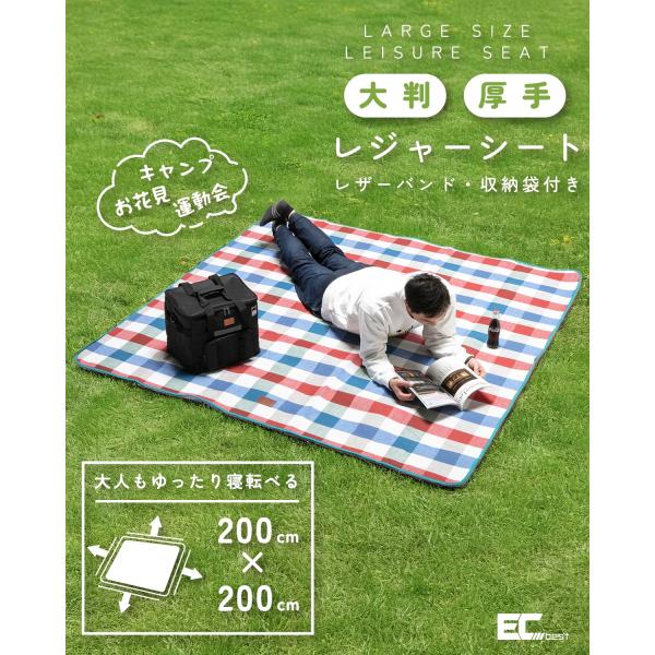 限定特価 レジャーシート 厚手 大判200x200cm 3〜8人用 防水