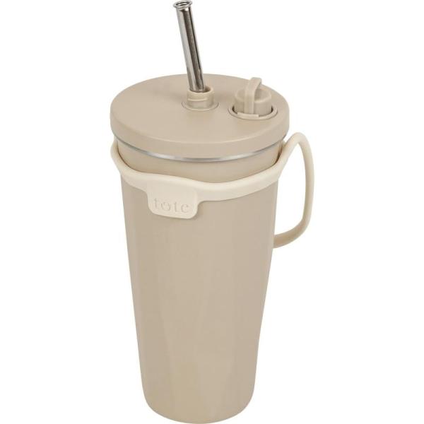 和平フレイズ ストロー付 タンブラー 470ml モカ 2WAY ストラップ付 真空断熱構造 保温 保冷 toto 持ち運びに便利 トート RH-18