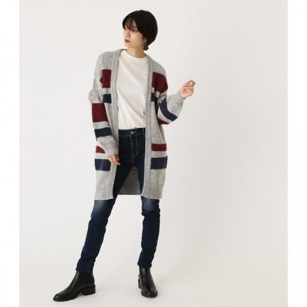 Multi Border Long Cardigan マルチボーダーロングカーディガン レディース トップス カーディガン 長袖 Markdown 250cao70 229i Azul By Moussy 通販 Yahoo ショッピング