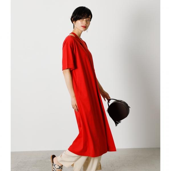 Slit Neck Onepiece スリットネックワンピース レディース ワンピース ワンピース 半袖 Markdown 250daa 331g Azul By Moussy 通販 Yahoo ショッピング