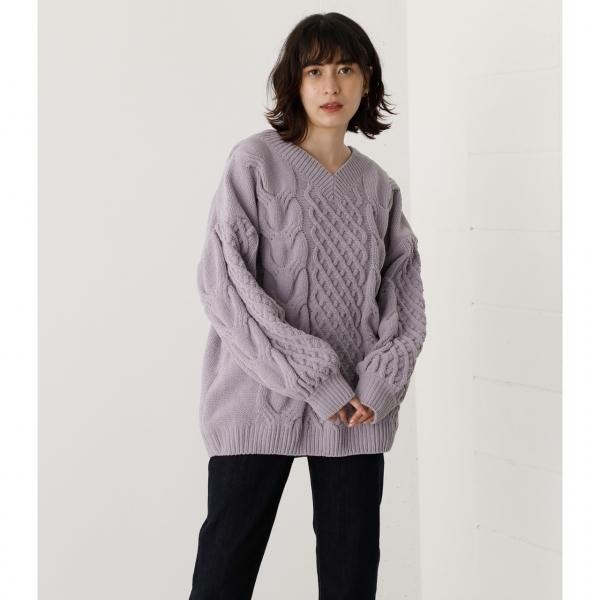 3月8日まで期間限定価格 Chenille Cable V N Knit Tops シェニールケーブルvネックニットトップス レディース トップス ニット 長袖 Markdown 250dah70 122h Azul By Moussy 通販 Yahoo ショッピング