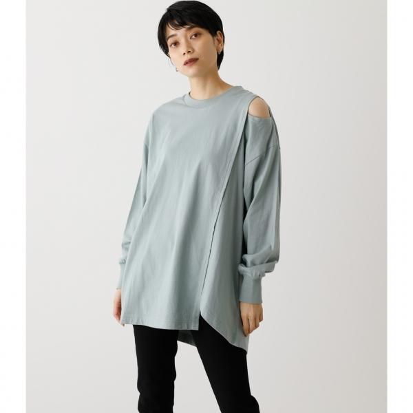 Shoulder Slit Loose L S Tee ショルダースリットルーズロングスリーブtシャツ レディース トップス カットソー 長袖 Markdown 250dam80 105h Azul By Moussy 通販 Yahoo ショッピング