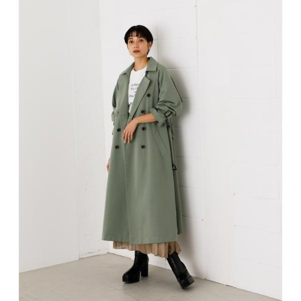 3月22日11 59まで期間限定価格 One Flap Trench Coat ワンフラップトレンチコート レディース アウター コート Markdown 250das30 227h Azul By Moussy 通販 Yahoo ショッピング