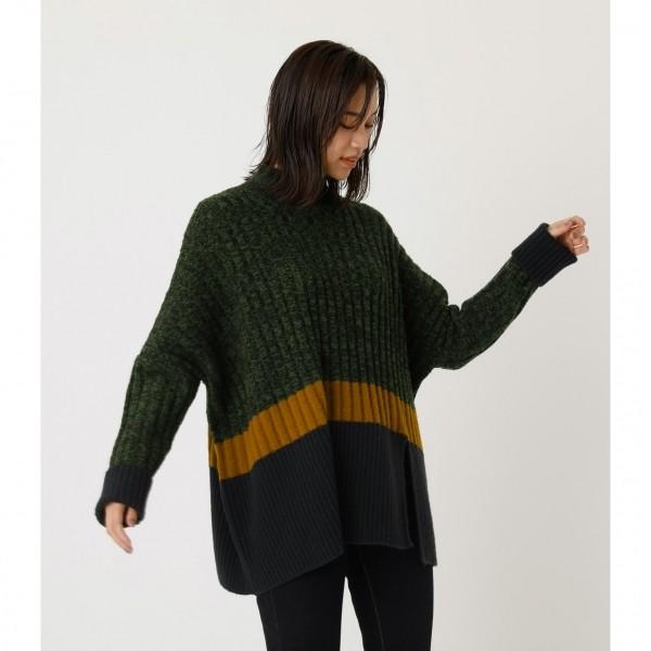 Bi Color Loose Knit バイカラールーズニット レディース トップス ニット 長袖 Markdown 250dss70 025i Azul By Moussy 通販 Yahoo ショッピング