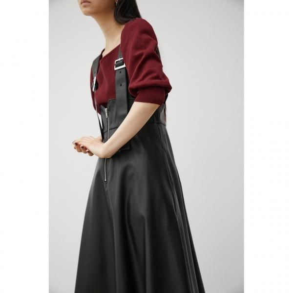 FAUX LEATHER Z-UP JUMPER SKIRT/フェイクレザーZ-UPジャンパー