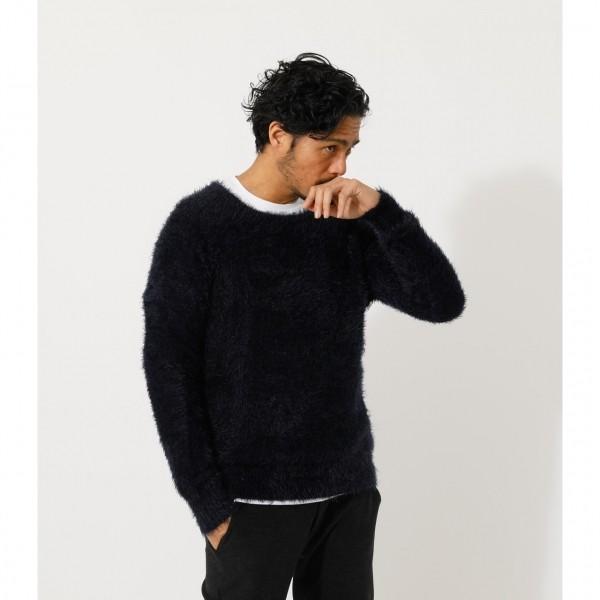 Shaggy C N Knit シャギークルーネックニット メンズ トップス ニット 長袖 Markdown 251dsm70 065i Azul By Moussy 通販 Yahoo ショッピング