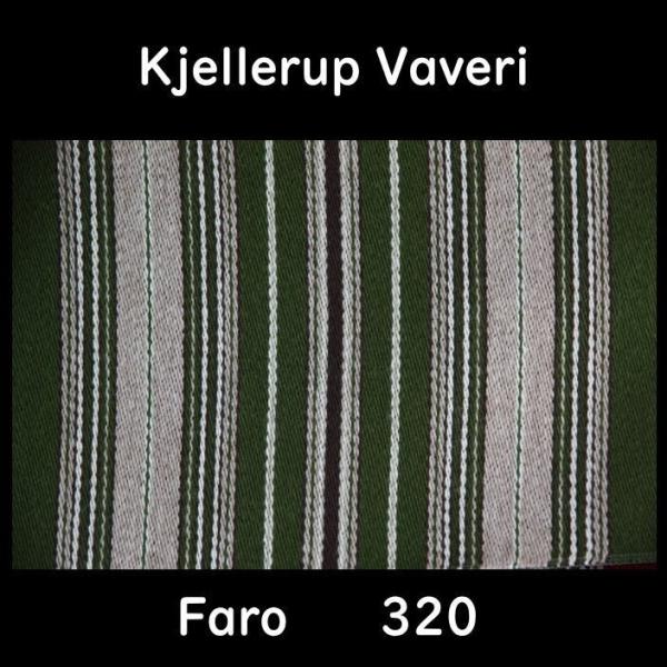 DIY 椅子張り用生地 布地 Faro（ファーウ） 320 （緑ベージュ色 ストライプ デンマーク Kjellerup Vaveri社製）130cm以上65cm単位での販売