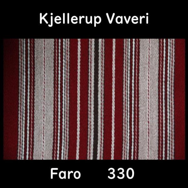 DIY 椅子張り用生地 布地 Faro（ファーウ） 330 （赤ベージュ色 ストライプ デンマーク Kjellerup Vaveri社製）130cm以上65cm単位での販売