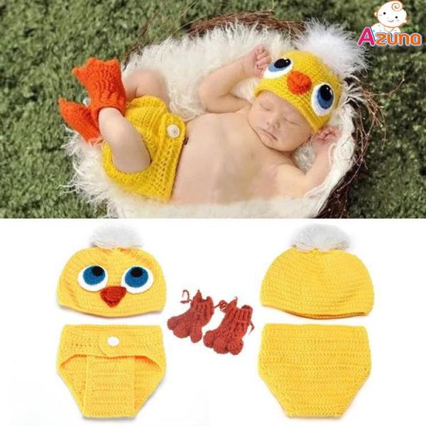 ■商品名：ヒヨコべビーコスチューム（商品内容：帽子、パンツ、靴下の三点セット）☆オススメポイント☆手作りの可愛さと心地よさを考えた、微笑ましいベビーコスチュームです。☆記念撮影やお食い初めなどにも☆出産祝いや誕生日ギフトなどにも喜ばれていま...