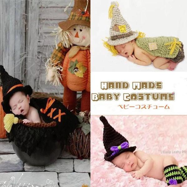 ■商品内容：※魔女ベビーコスチューム、黒、緑、紫の3タイプ☆オススメポイント☆手作り可愛さと心地よさを考えた、微笑ましいベビーコスチュームです。☆記念撮影やお食い初めなどにも☆出産祝いや誕生日ギフトなどにも喜ばれています☆一生の思い出にぴっ...