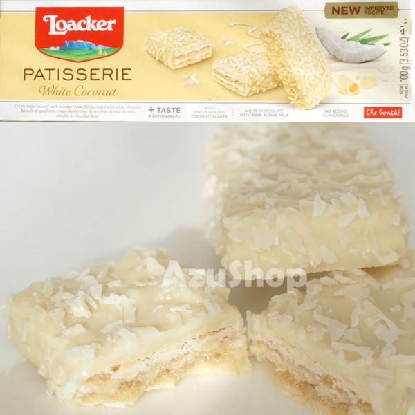 香り豊かなココナッツクリームをウエハースでサンド。なめらかなホワイトチョコレートでコーティングしてココナッツフレークをまぶした、白さが華やかな一品。トッピングのココナッツフレークが心地よい食感のWafer。本物の厳選された素材を使用。着色料...