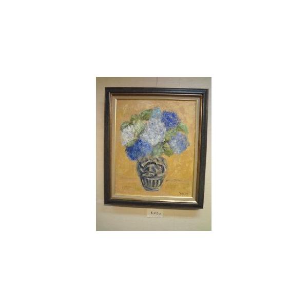 下田千代子　油彩画「あじさい」 下田千代子 油彩画「あじさい」 下田千代子 油彩画「あじさい