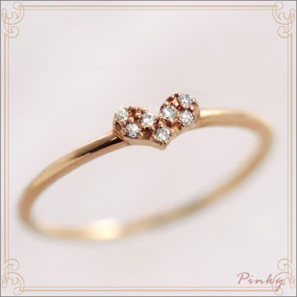 ピンキーリング ダイヤモンド0.03ct カラット K10 K18ピンクゴールド  