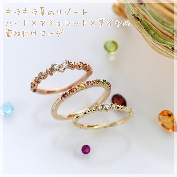 ピンキーリング ダイヤモンド ハート 三大貴石 アミュレット 当店人気  