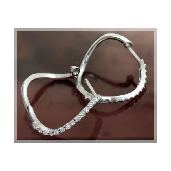 ダイヤモンド 0.30ct ピアス フープピアス・K18WG国産 日本製 4月誕生石 ダイヤモンド 0.30ct ピアス フープピアス・K18WG国産 日本製 4月誕生石