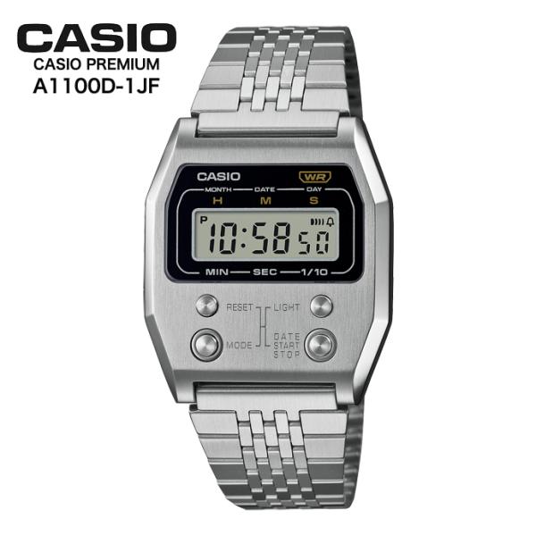 CASIO A1100D-1JF CASIO PREMIUMシリーズ カシオ プレミアム ユニセックス メタルバンド シルバー 52QS 復刻モデル  国内正規品