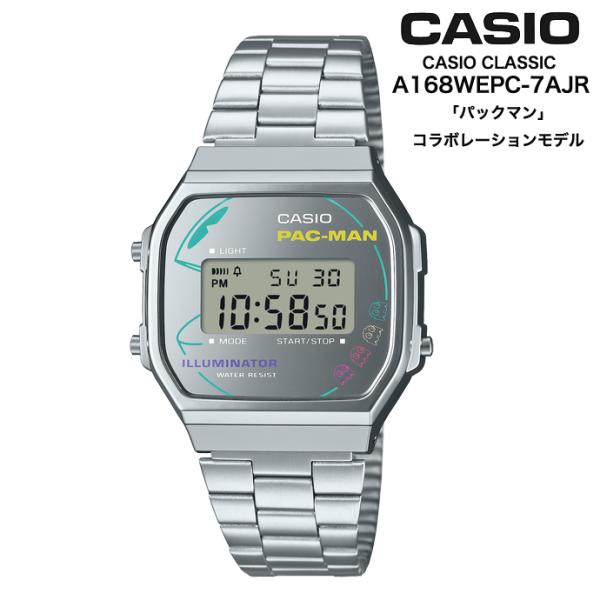 CASIO A168WEPC-7AJR パックマン コラボレーションモデル CASIO CLASSIC カシオ クラシック PAC-MAN コラボモデル シルバー  国内正規品　