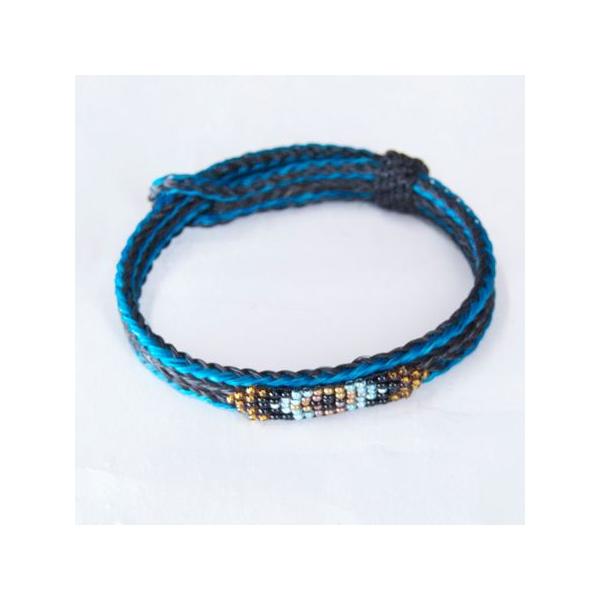 Austin Accentオースティン アクセント ホース ヘアービーズトランドブレスレット Thin Hose Hair Beads Strand Braceletブラック