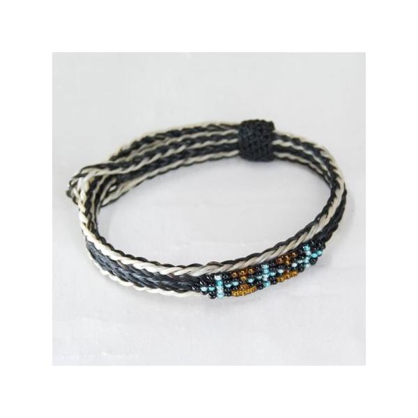 Austin Accentオースティン アクセント ホース ヘアービーズトランドブレスレット Thin Hose Hair Beads Strand Braceletブラック