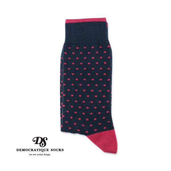 Democratique Socks デモクラティックソックス ポルカドット ソックス Polka Dot Socks ネイビー ワインレッド 水玉 靴下