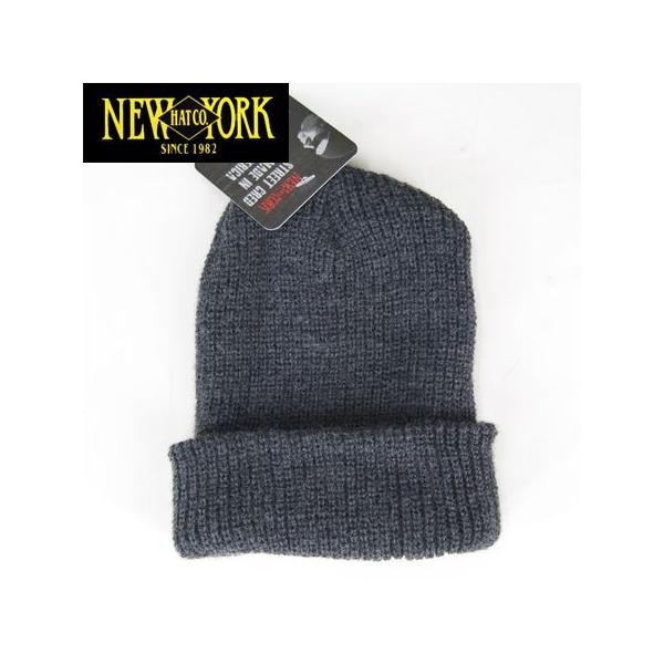 NEW YORK HAT ニューヨークハット OLD SCHOOL BEANIE 4740 ニットキャップ アクリルビーニー ニット帽　アメリカ製　CHARCOAL チャコール