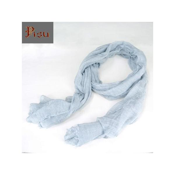 Pisu ピス ソリッド コットン スカーフ COTTON SCARF グレー GREY コットン ストール　メール便(ネコポス)送料無料