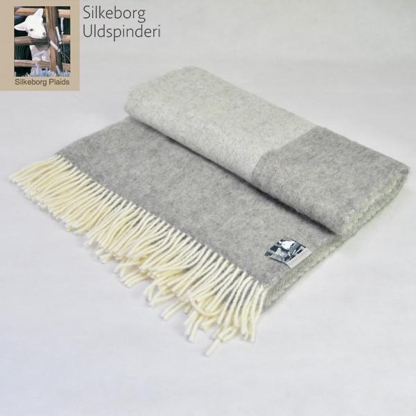 Silkeborg Plaids 男女兼用 シルケボープレード ピュア ウール ブランケット Grey ゴッドランドウール ひざ掛け スローケット Danaja グレー