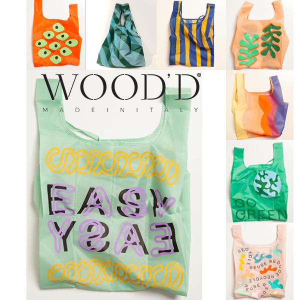 Wood'd ウッド エコバッグ Reuseble Bag リーユーザブルバッグ ショッピングバッグ　折りたたみバッグ