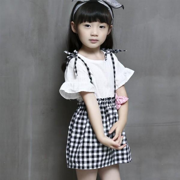 ワンピース キッズ 子供服 女の子 チュニック 半袖 白黒チェッ クスカート Buyee Buyee Japanese Proxy Service Buy From Japan Bot Online