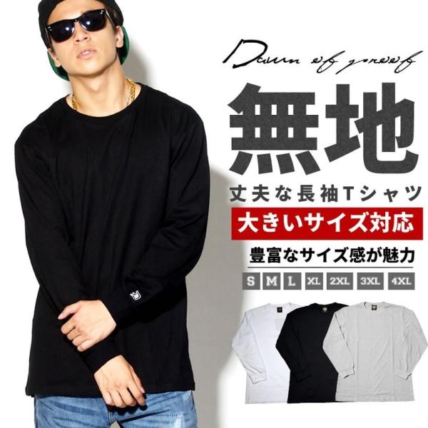 メール便 送料無料 Tシャツ メンズ 長袖 おしゃれ 無地 ビッグ