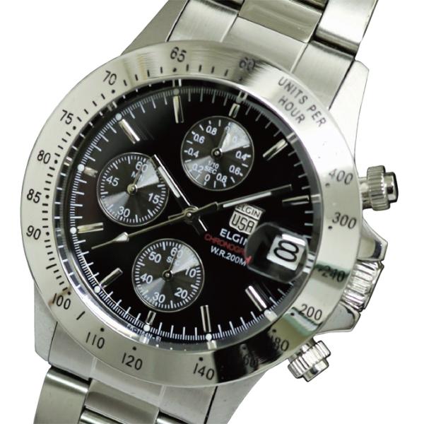 エルジン ELGIN クロノグラフ 20気圧防水 メンズ腕時計 FK1184S-B3