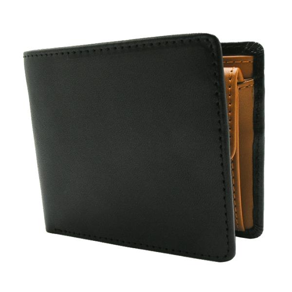 送料無料 二つ折り財布  栃木レザー×姫路レザー 本革 ハンドメイド 国産レザー使用 KN-002T BLACK 二つ折り財布 栃木レザー×姫路レザー 本革 ハンドメイド 国産レザー