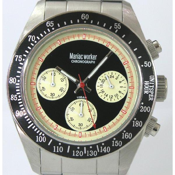 在庫処分】 マニアックワーカー クロノグラフ 100m防水 M3008
