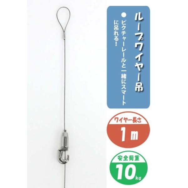 ループワイヤー吊◆M-317(アート 画鋲 ピン アートパネル フック ワイヤーフック ピクチャーレール フック ワイヤーフック ピクチャー 壁取付具 取り付け ワイヤー ハイベル 新築 賃貸 吊り具 吊具 吊るすフック 内装リフォーム diy)