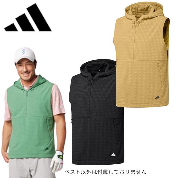 アディダス ゴルフ(adidasGOLF) TOUR WIND.RDY 保温 撥水 ハーフジップ フーディーベスト JOJ78 メンズ 2024年秋冬(ゴルフウェア)