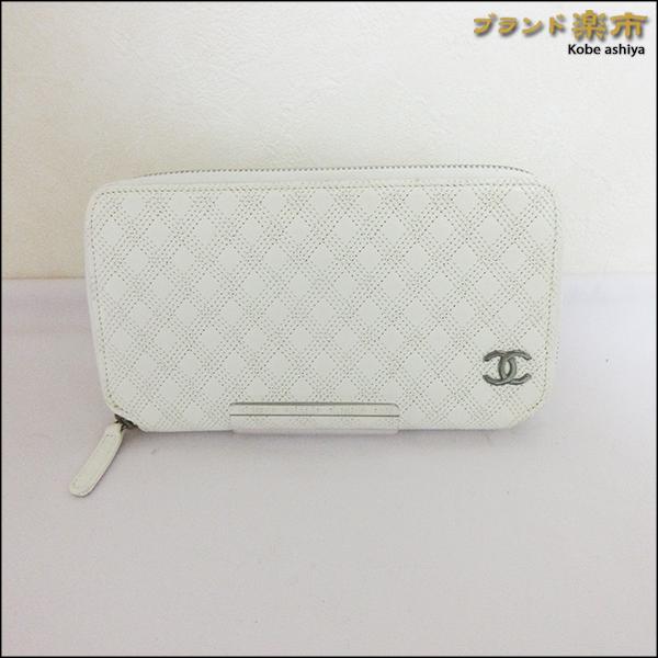 CHANEL キルティング 長財布 ホワイト