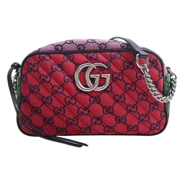 GUCCI（グッチ） GGマーモント キャンバス レザー チェーン ショルダー
