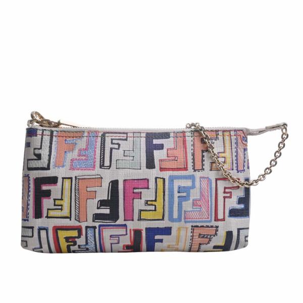 FENDI フェンディ ズッカ チェーン ポーチ 8BR592 マルチカラー
