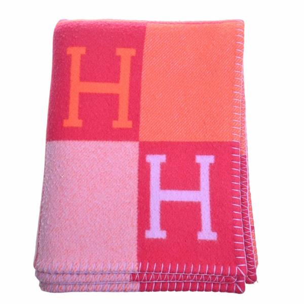 HERMES エルメス アヴァロン ブランケット ブルー カシミア　ウール HERMES エルメス アヴァロン ブランケット ブルー カシミア