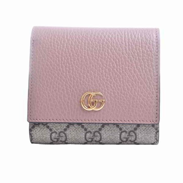 Gucci グッチ GGマーモント GGスプリーム レザー 二つ折り コンパクト