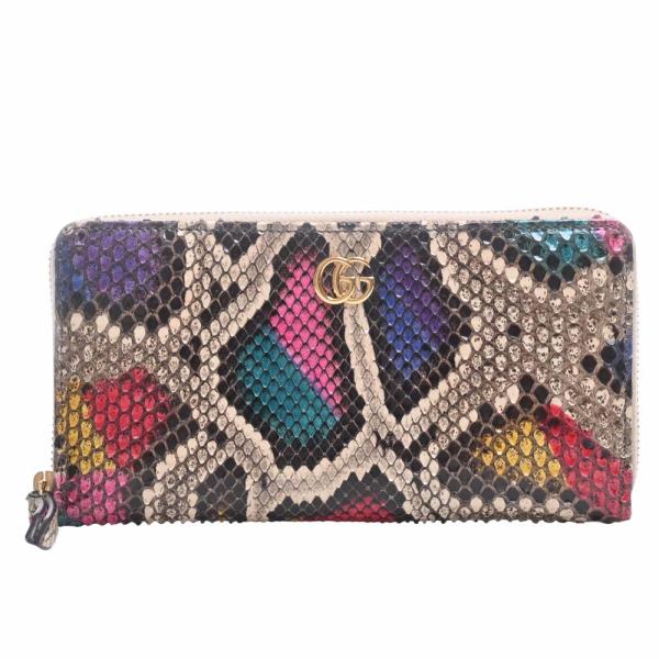 GUCCI Gucci グッチ GGマーモント パイソン ラウンドファスナー