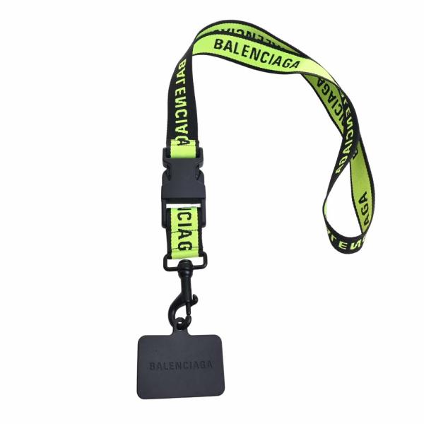 BALENCIAGA ロゴストラップ バレンシアガ ロゴ ポリエステル ネックストラップ SAランクの